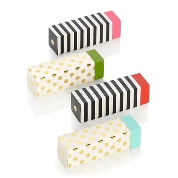 NWT Kate Spade Dots and Stripes Four Color Eraser Set - Picture 2 of 6